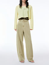 Women's Washed High-Waisted Spliced Jeans
